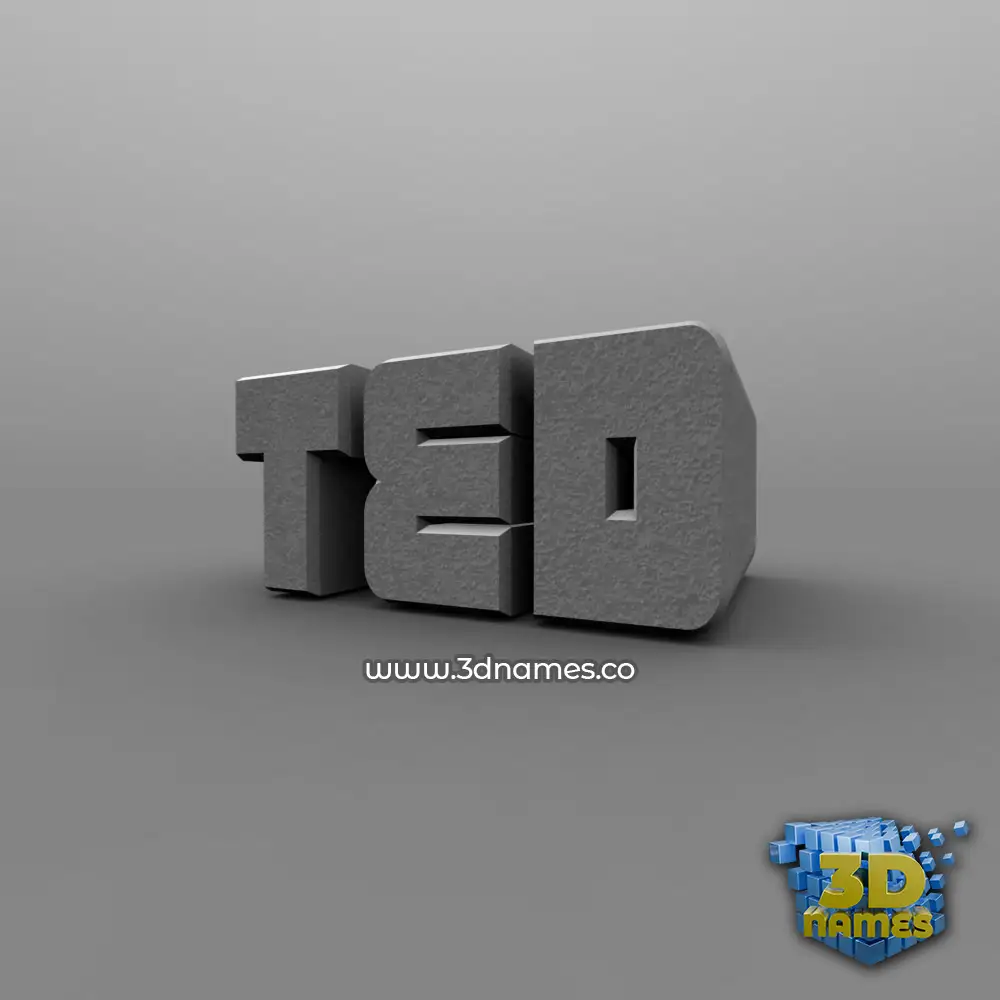 ted in Solid Grey style - 3D name wallpaper