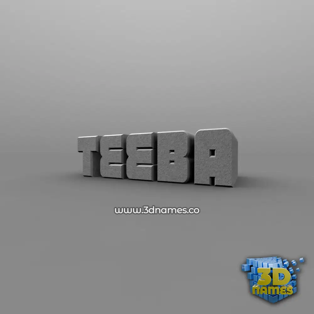 teeba in Solid Grey style - 3D name wallpaper