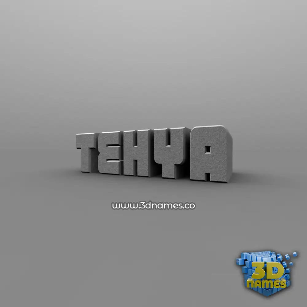 tehya in Solid Grey style - 3D name wallpaper