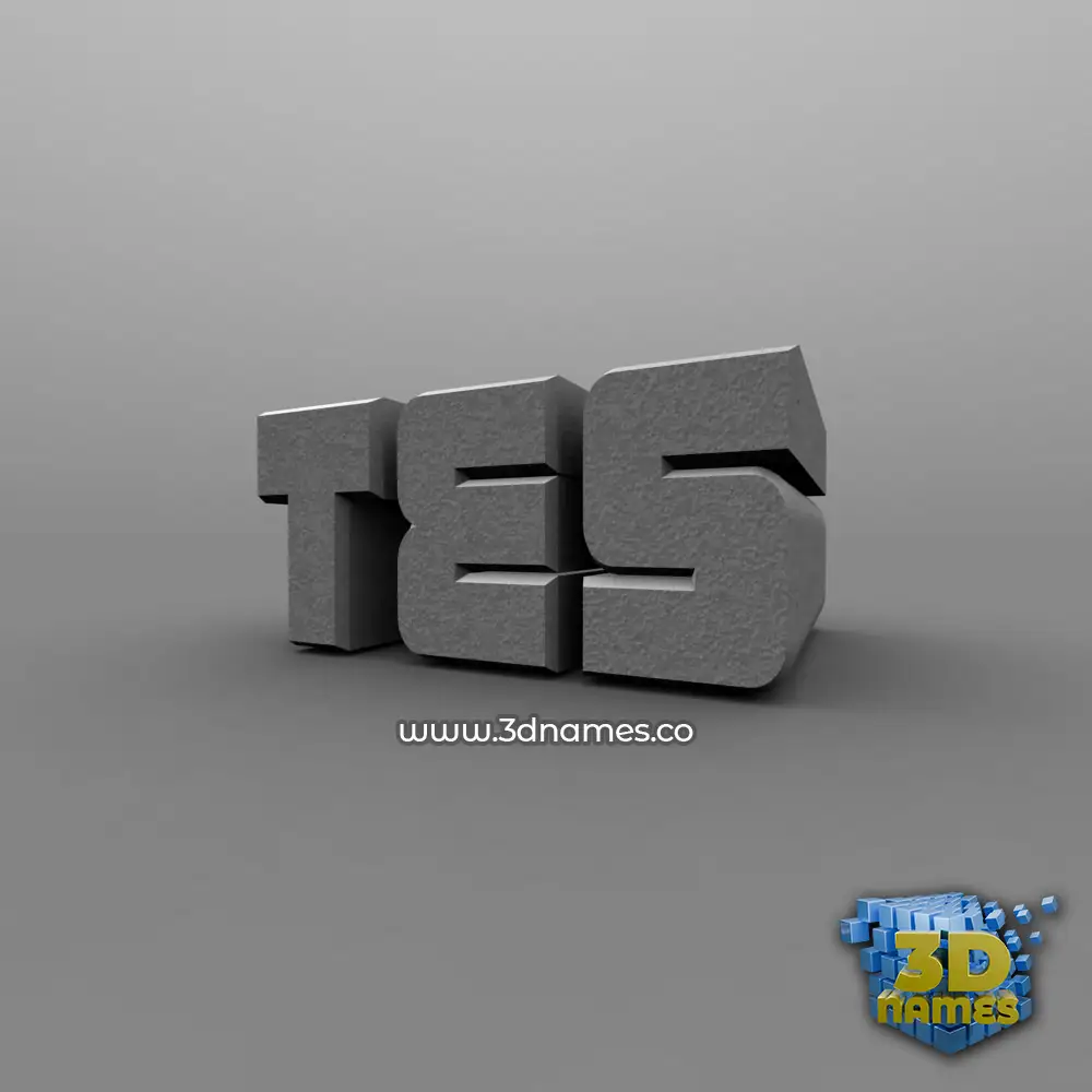 tes in Solid Grey style - 3D name wallpaper