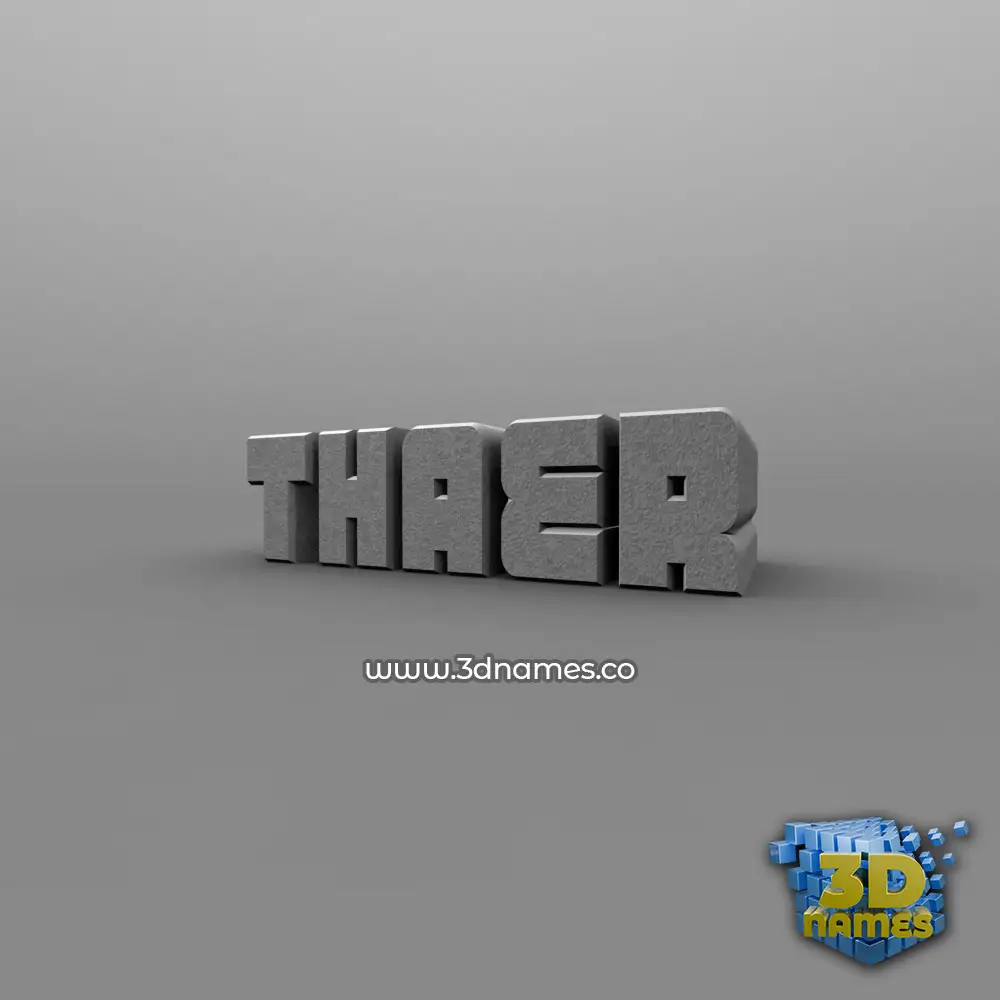 thaer in Solid Grey style - 3D name wallpaper