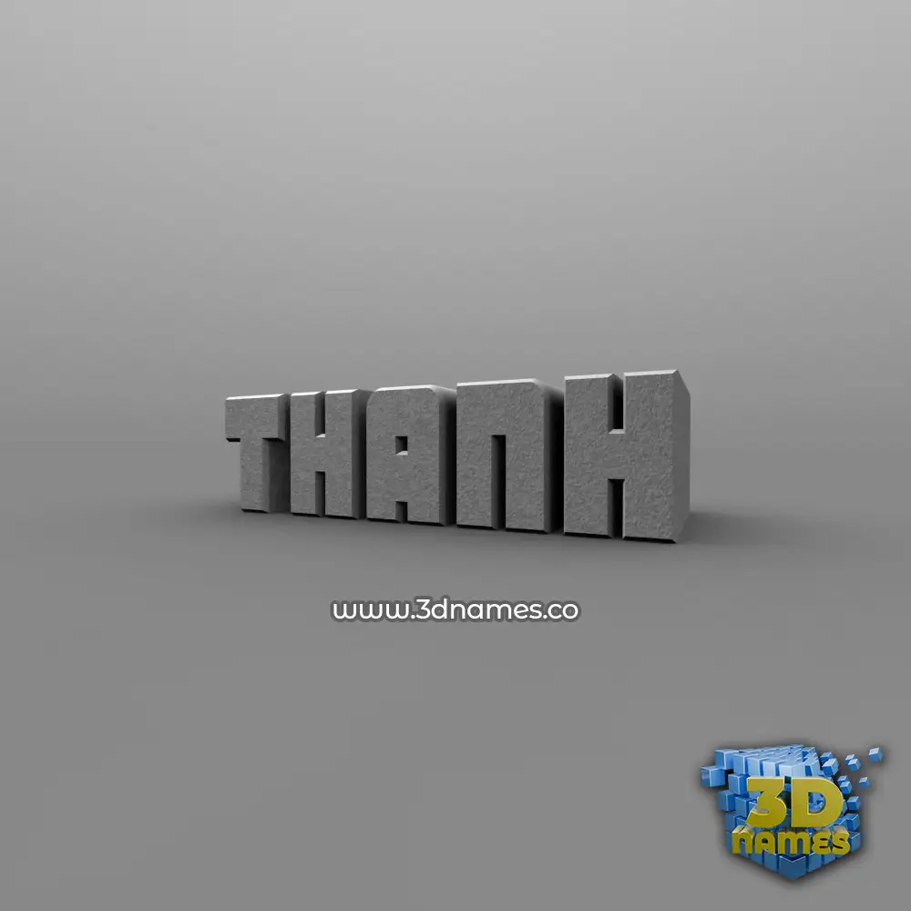 thanh in Solid Grey style - 3D name wallpaper