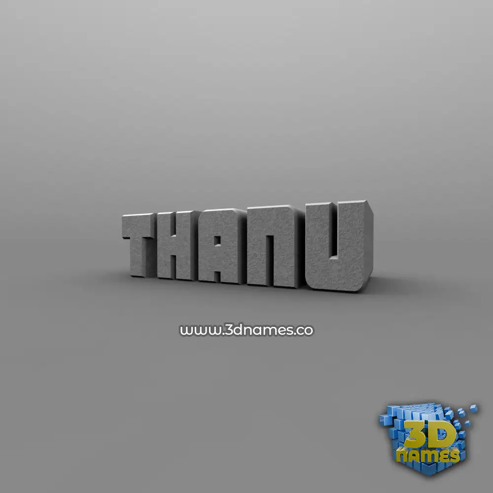 thanu in Solid Grey style - 3D name wallpaper