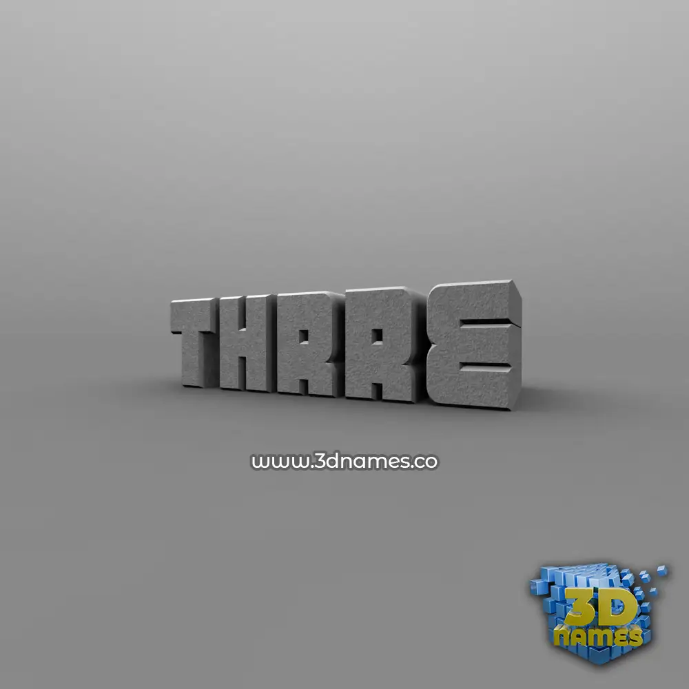 thrre in Solid Grey style - 3D name wallpaper