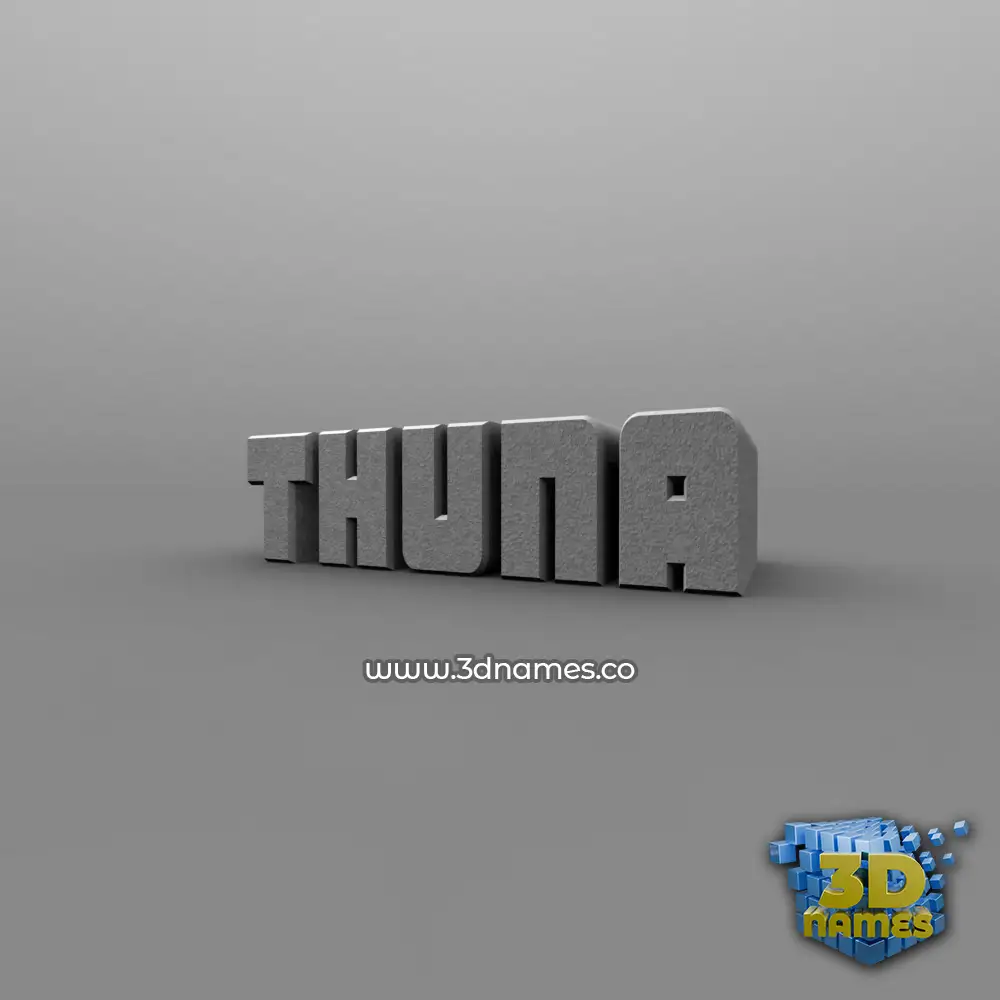 thuna in Solid Grey style - 3D name wallpaper