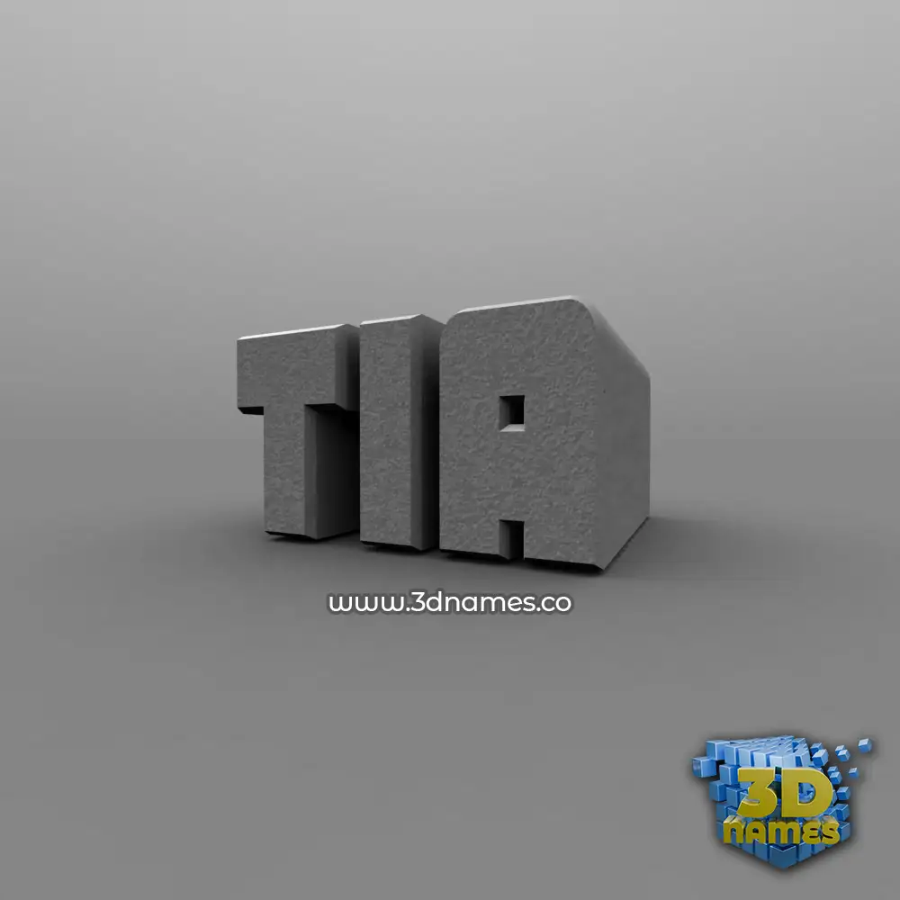 tia in Solid Grey style - 3D name wallpaper