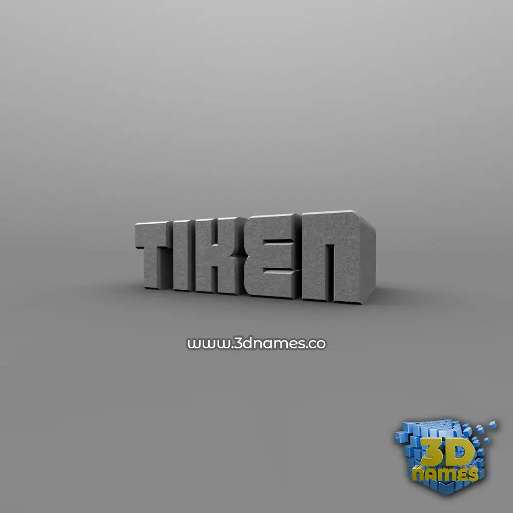 tiken in Solid Grey style - 3D name wallpaper