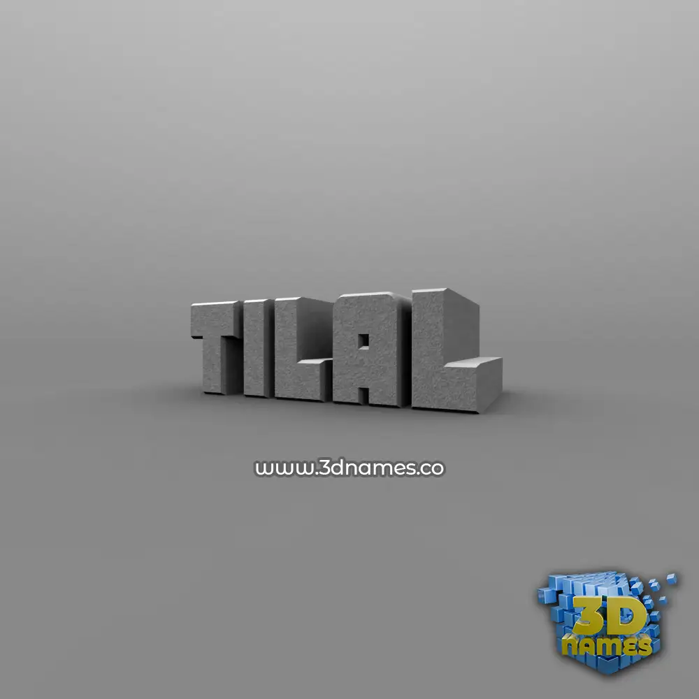 tilal in Solid Grey style - 3D name wallpaper