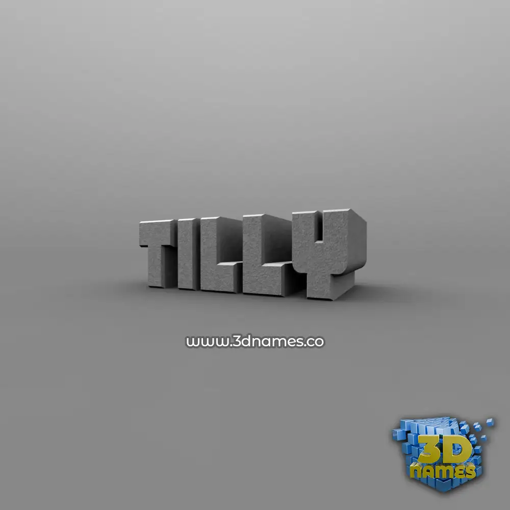 tilly in Solid Grey style - 3D name wallpaper