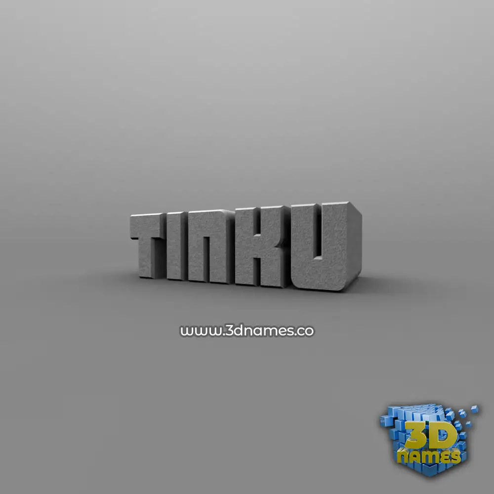tinku in Solid Grey style - 3D name wallpaper