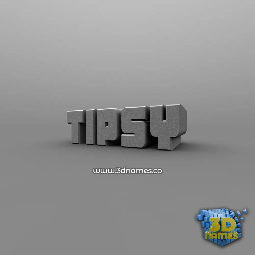 tipsy in Solid Grey style - 3D name wallpaper