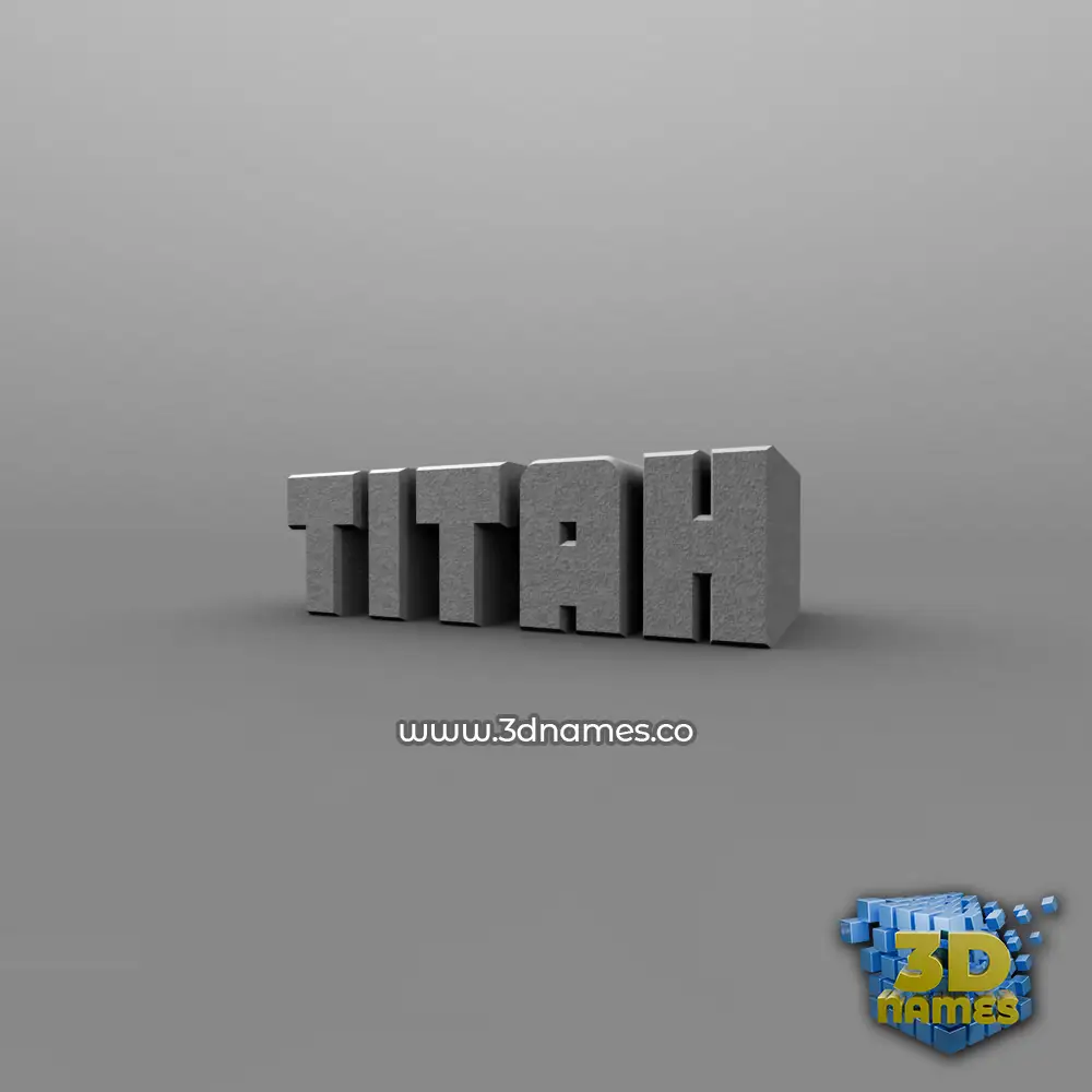 titah in Solid Grey style - 3D name wallpaper