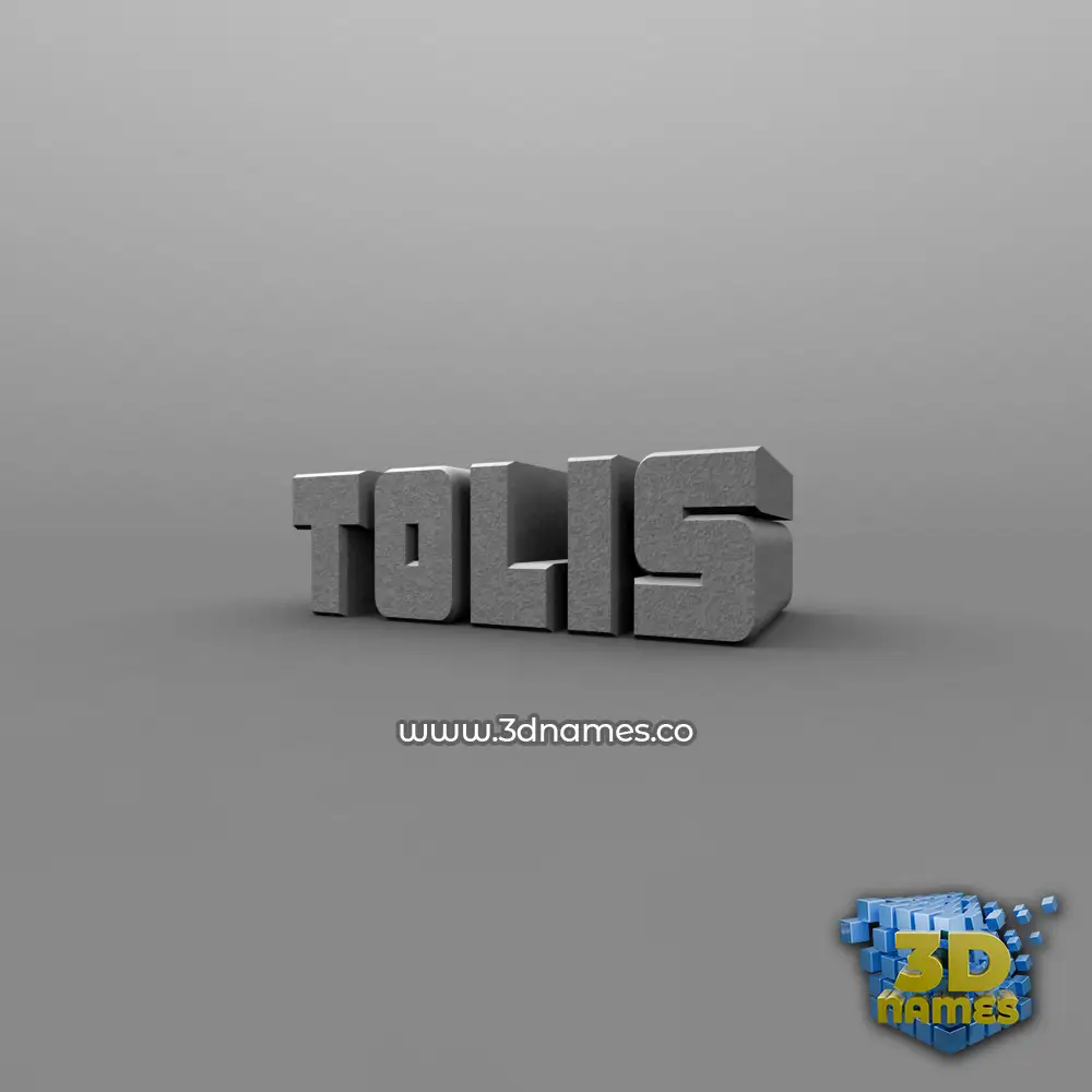 tolis in Solid Grey style - 3D name wallpaper