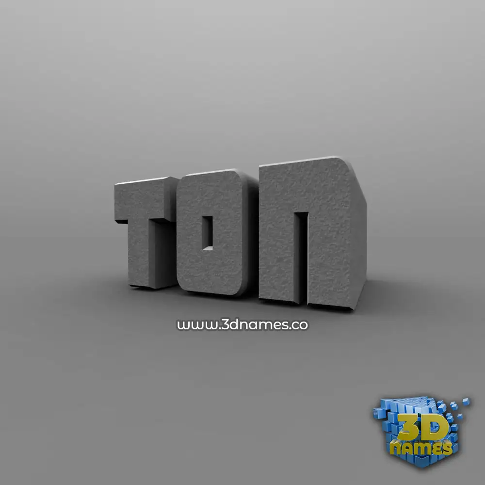 ton in Solid Grey style - 3D name wallpaper