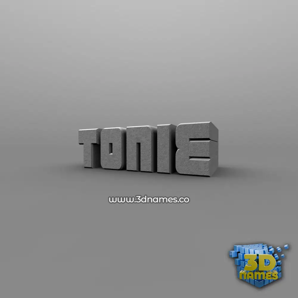 tonie in Solid Grey style - 3D name wallpaper