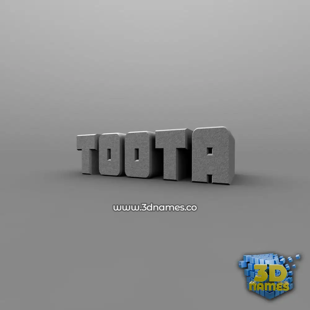 toota in Solid Grey style - 3D name wallpaper