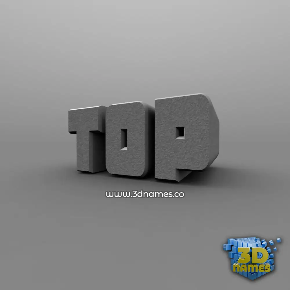 top in Solid Grey style - 3D name wallpaper