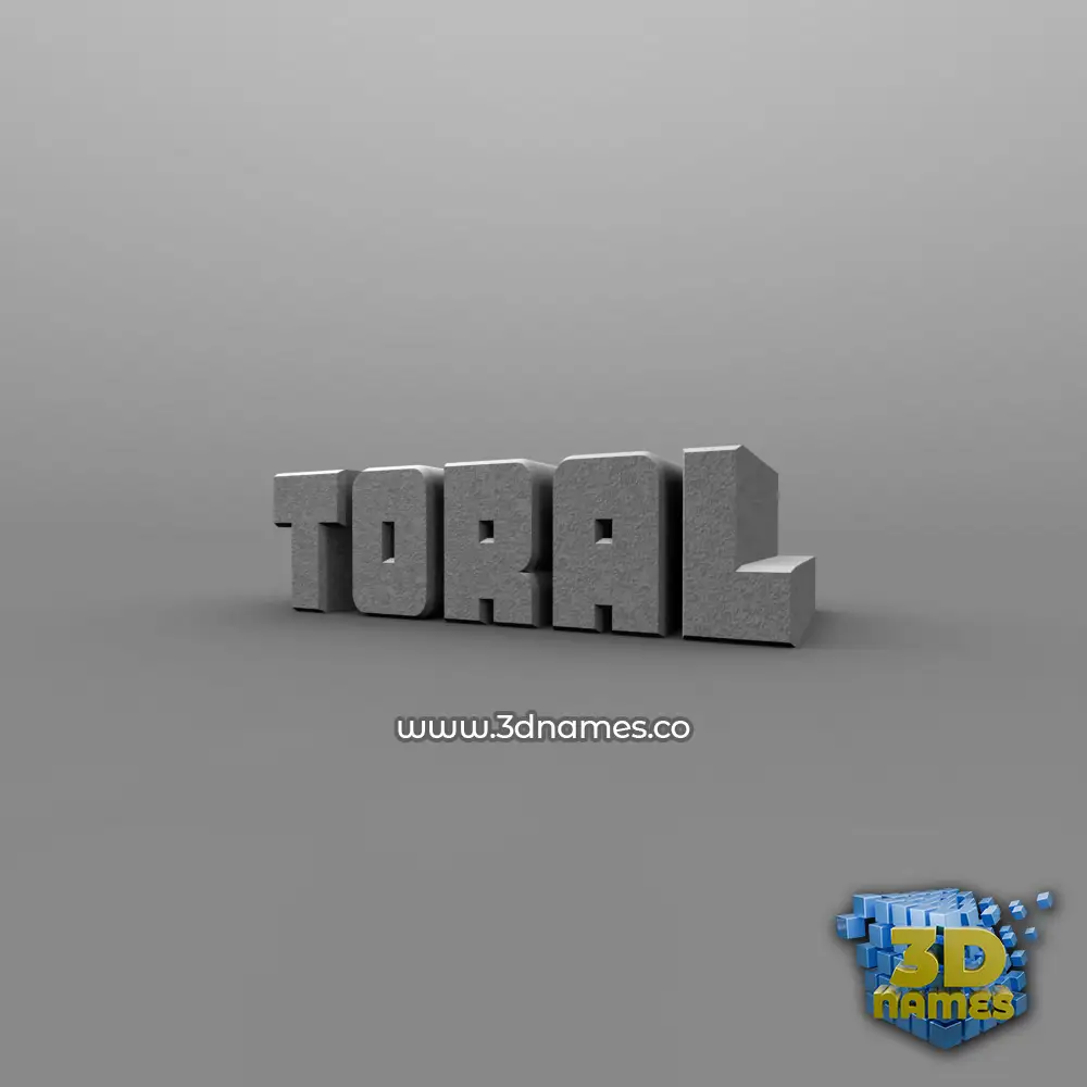 toral in Solid Grey style - 3D name wallpaper