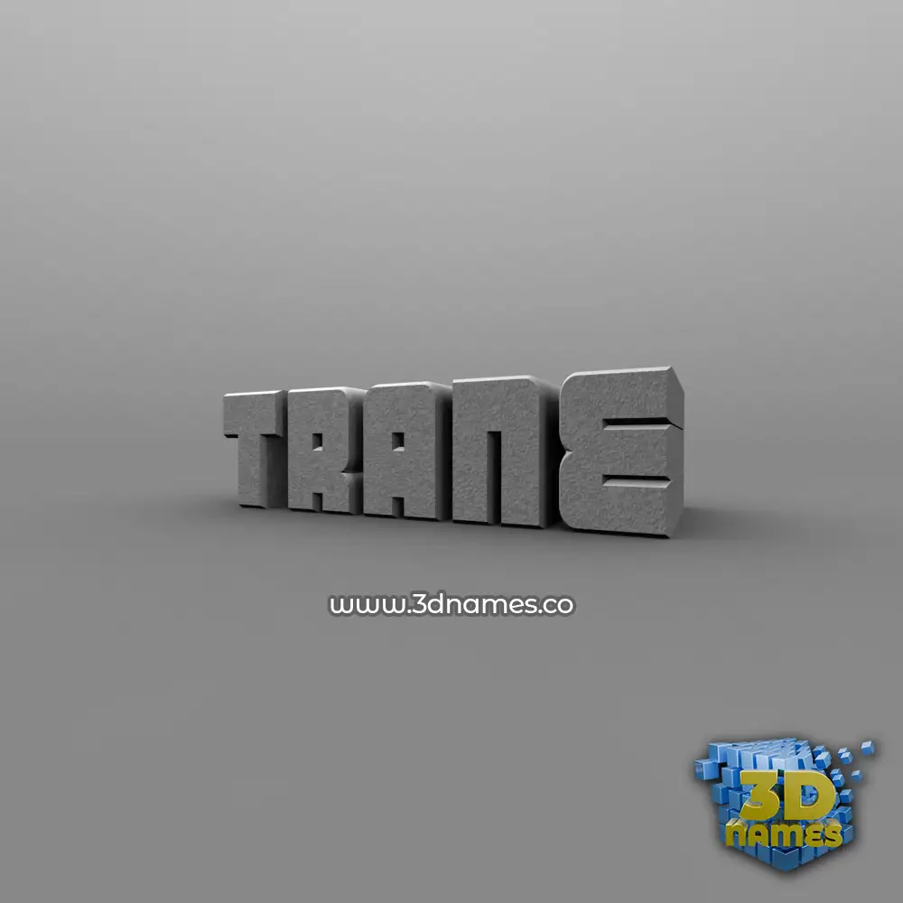trane in Solid Grey style - 3D name wallpaper