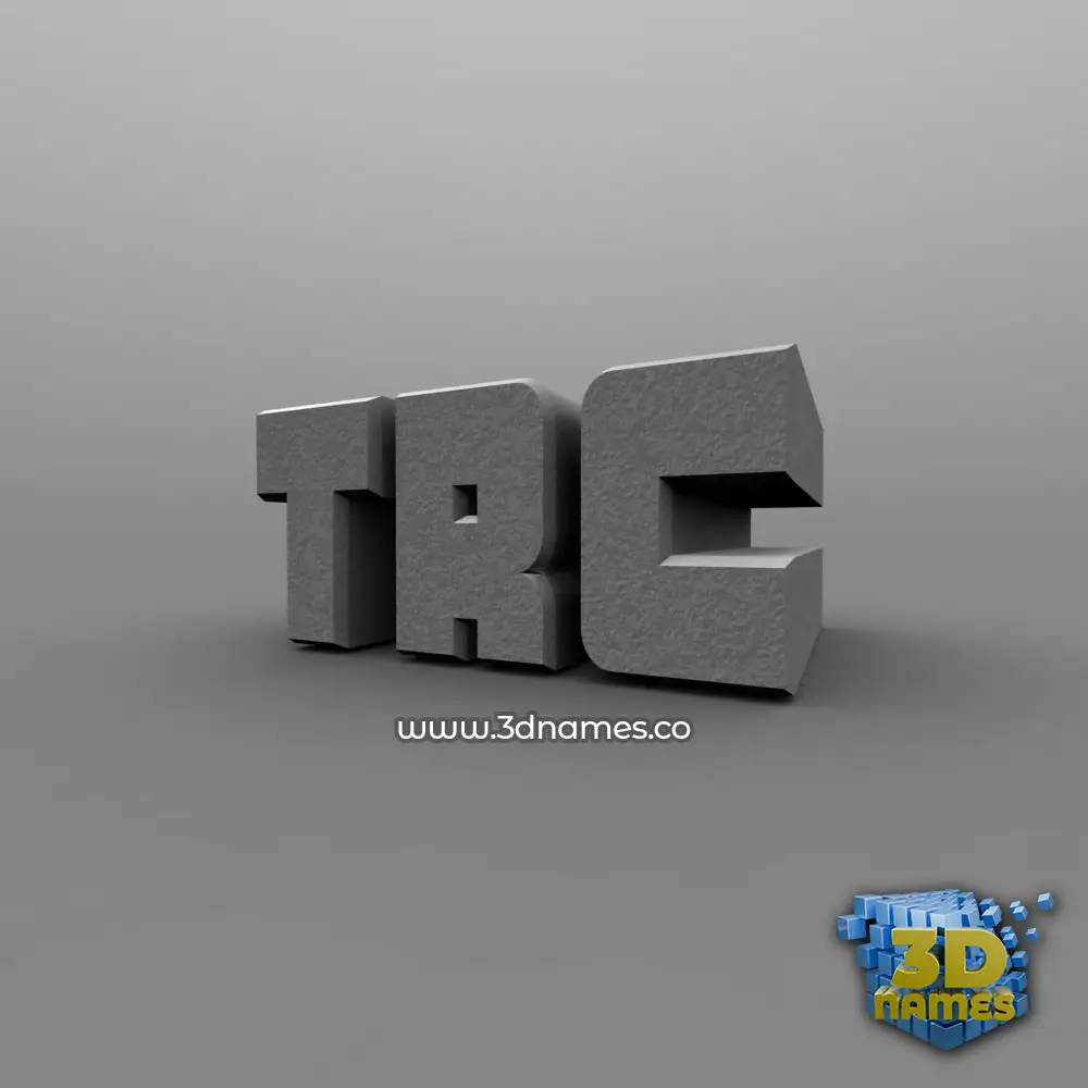 trc in Solid Grey style - 3D name wallpaper
