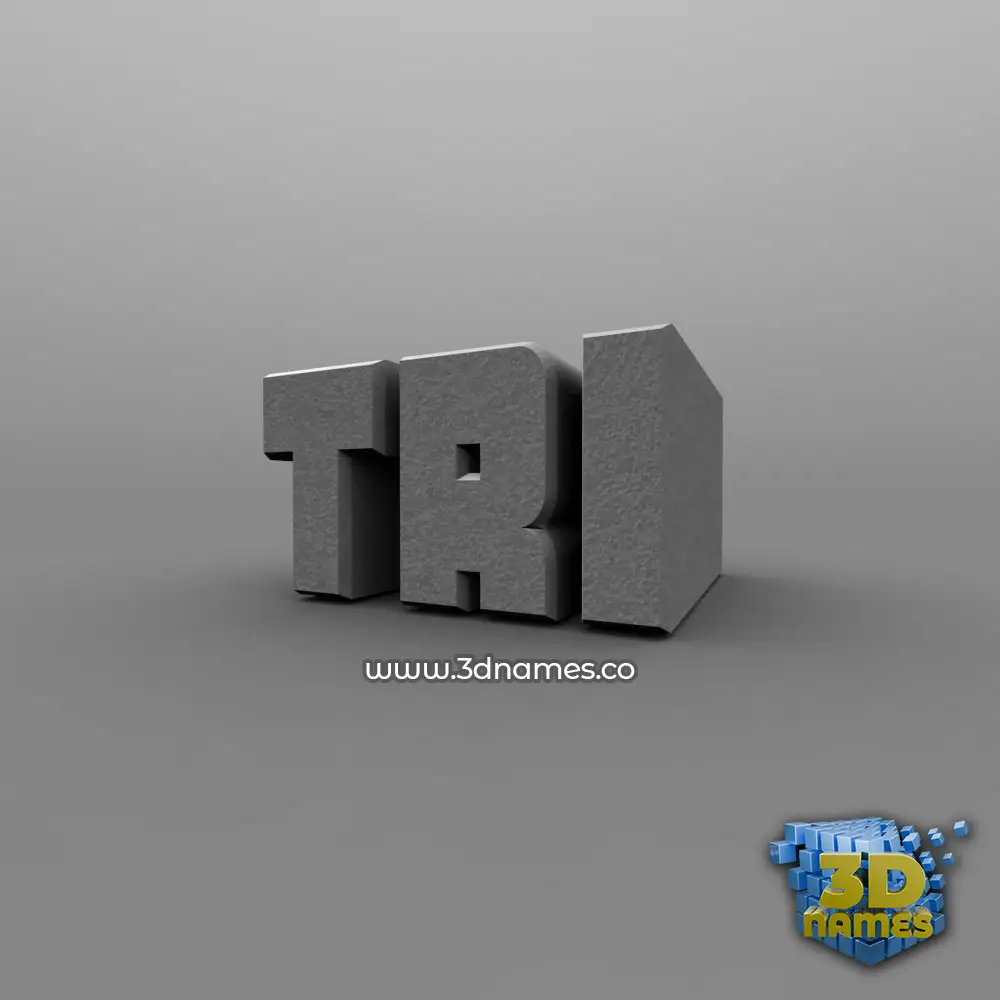 tri in Solid Grey style - 3D name wallpaper