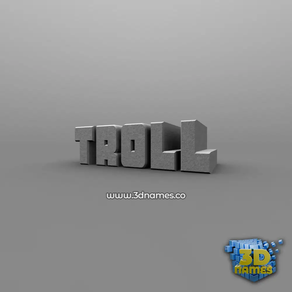 troll in Solid Grey style - 3D name wallpaper