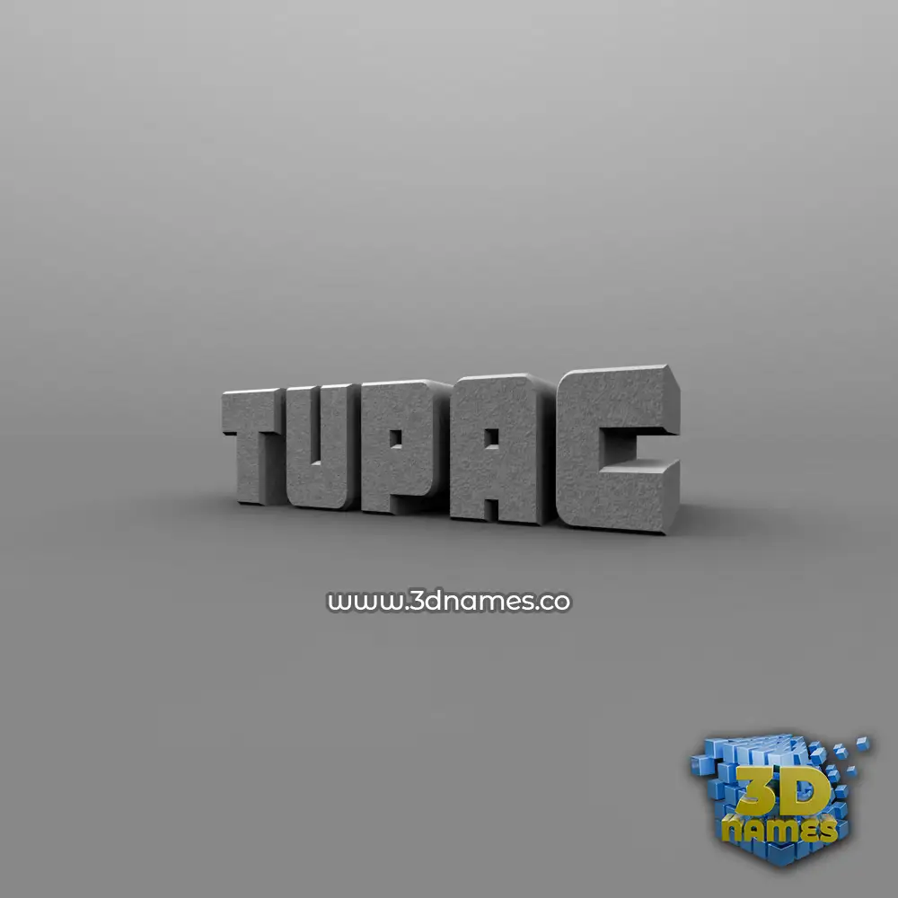 tupac in Solid Grey style - 3D name wallpaper