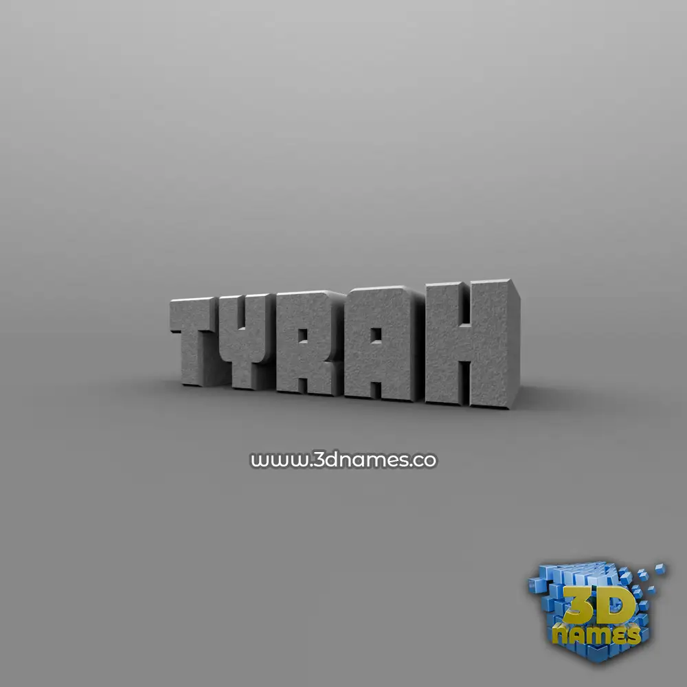 tyrah in Solid Grey style - 3D name wallpaper