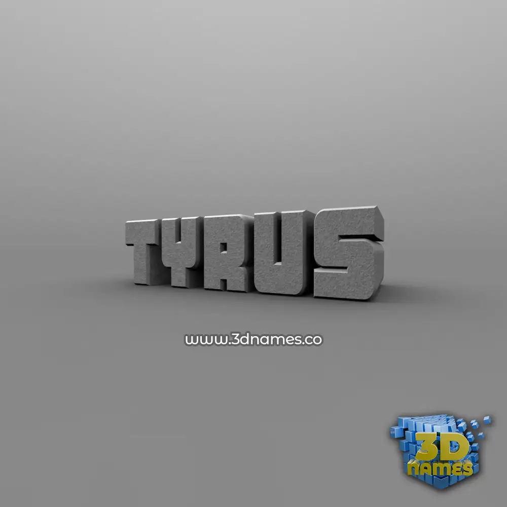 tyrus in Solid Grey style - 3D name wallpaper