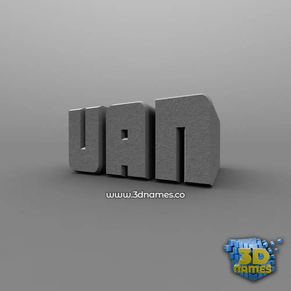 uan in Solid Grey style - 3D name wallpaper