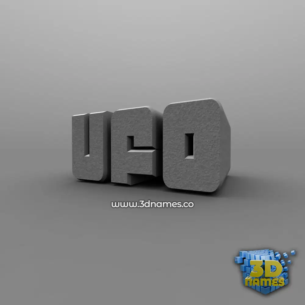 ufo in Solid Grey style - 3D name wallpaper