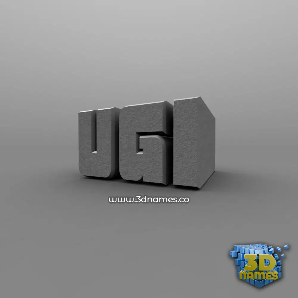 ugi in Solid Grey style - 3D name wallpaper