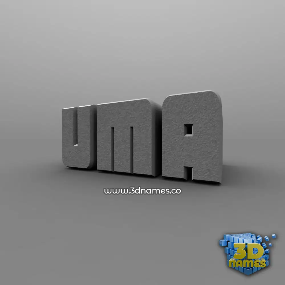 uma in Solid Grey style - 3D name wallpaper