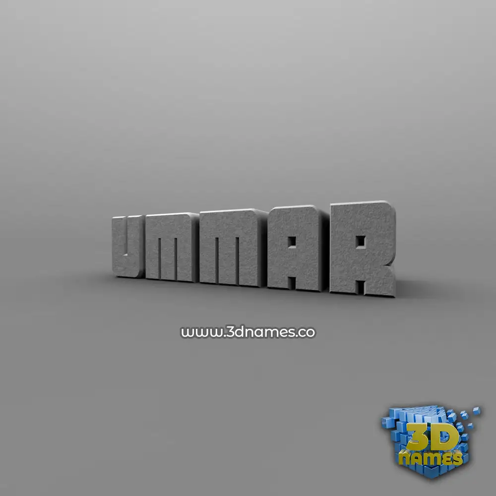 ummar in Solid Grey style - 3D name wallpaper