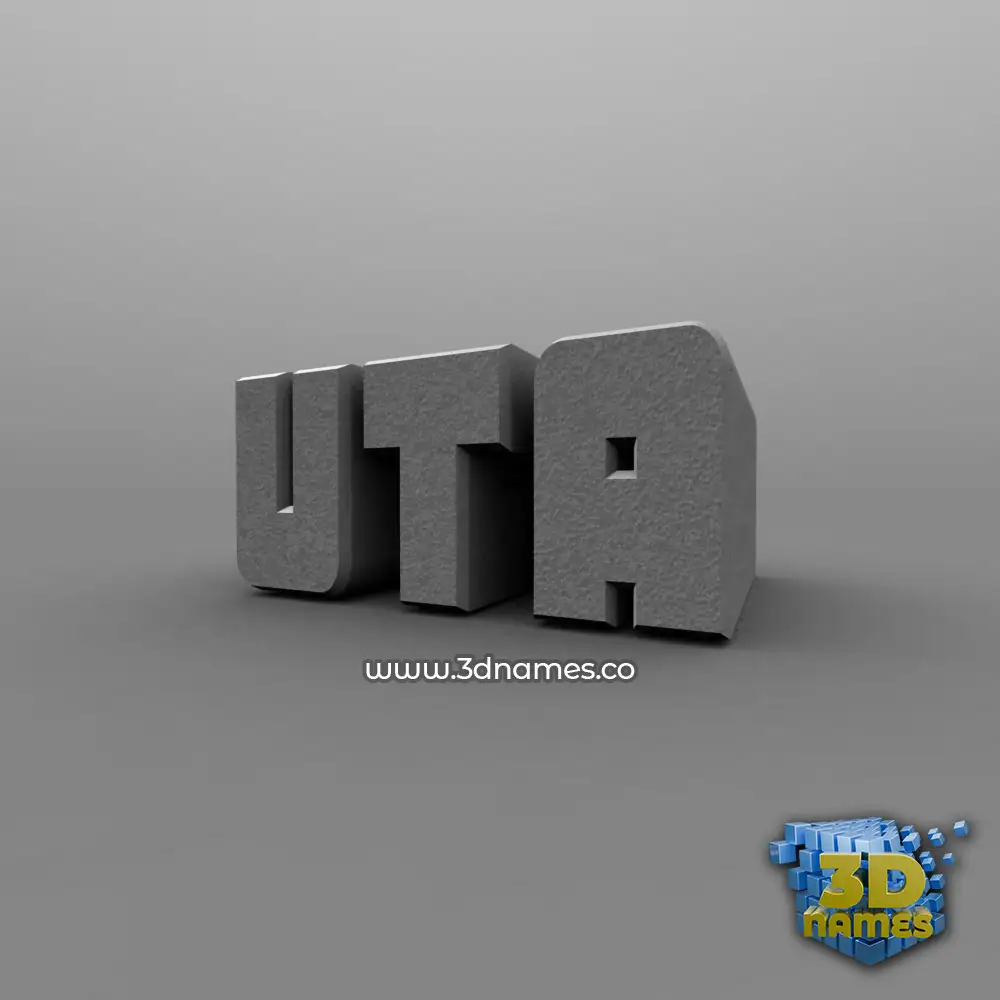uta in Solid Grey style - 3D name wallpaper