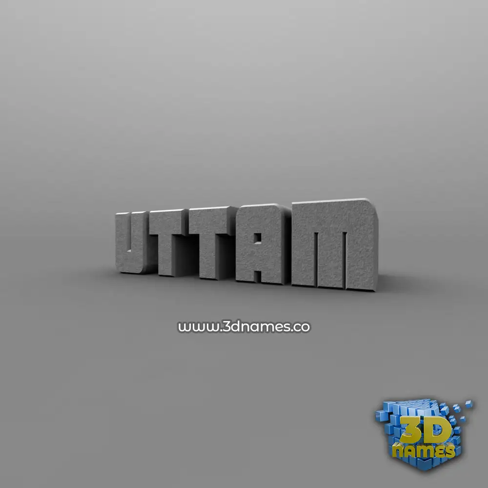 uttam in Solid Grey style - 3D name wallpaper