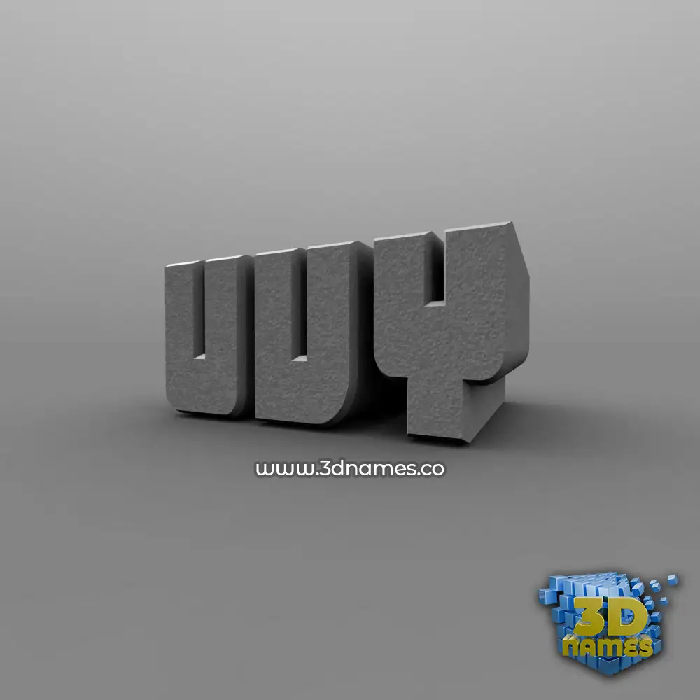 uvy in Solid Grey style - 3D name wallpaper