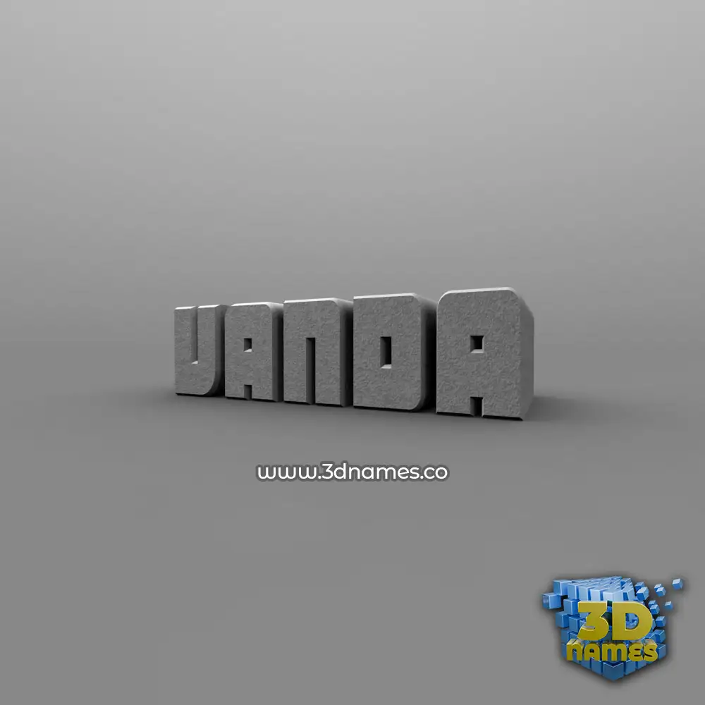 vanda in Solid Grey style - 3D name wallpaper