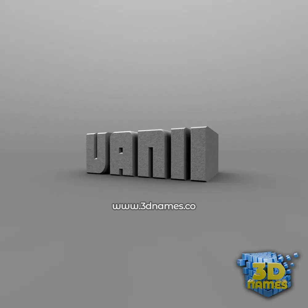 vanii in Solid Grey style - 3D name wallpaper