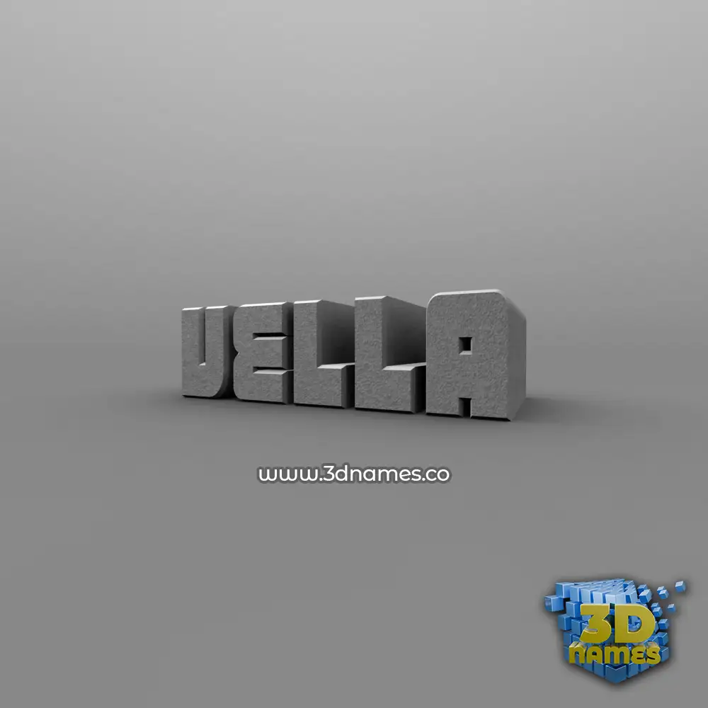 vella in Solid Grey style - 3D name wallpaper
