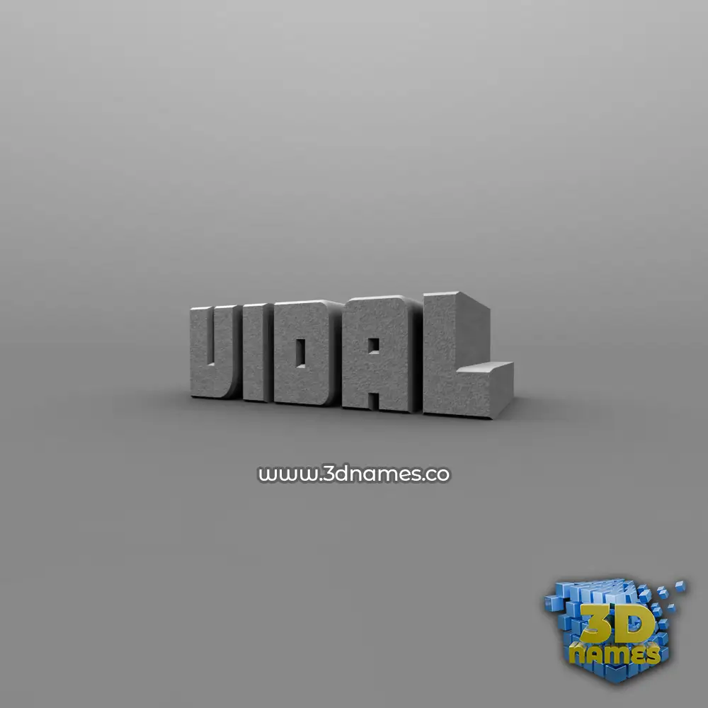vidal in Solid Grey style - 3D name wallpaper