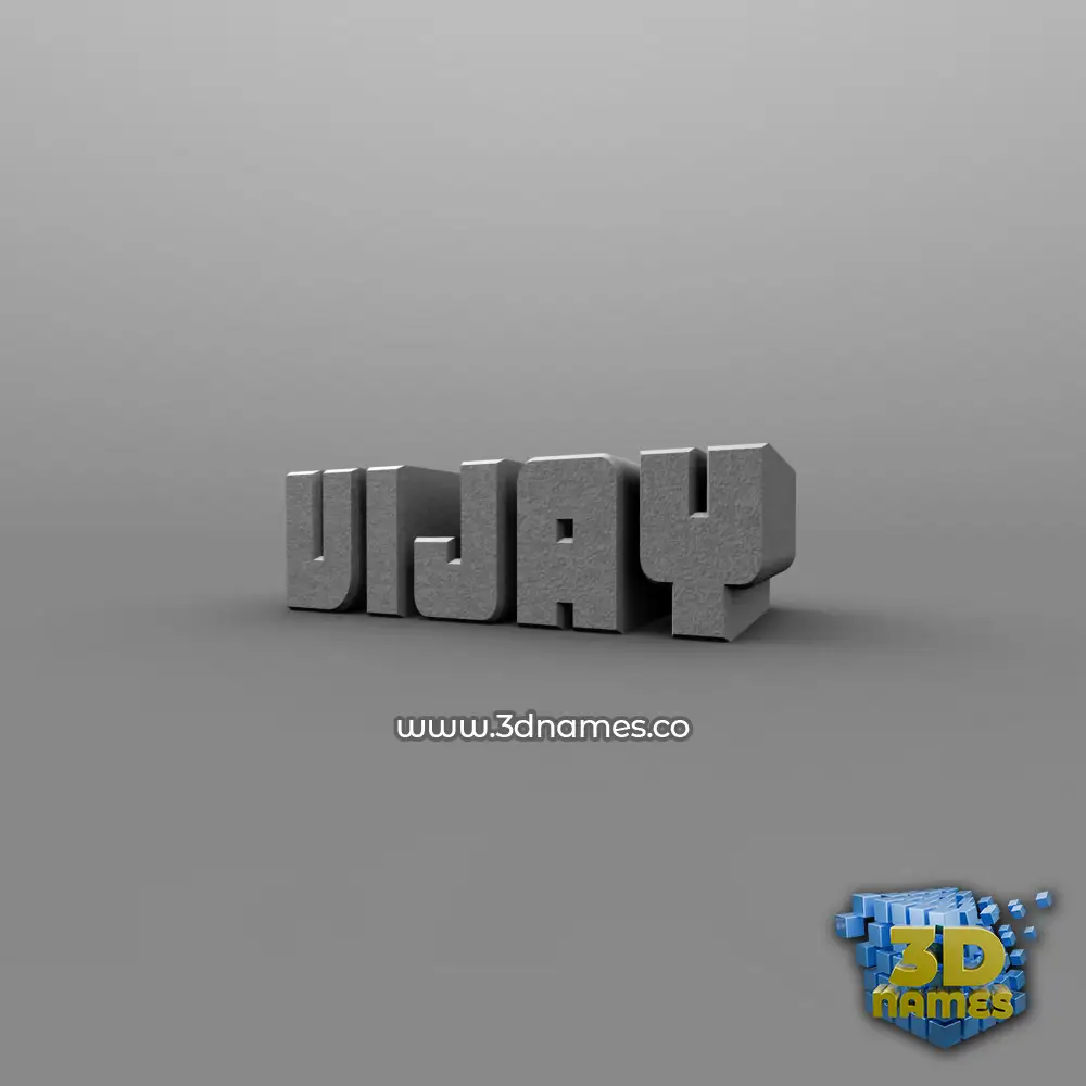 vijay in Solid Grey style - 3D name wallpaper