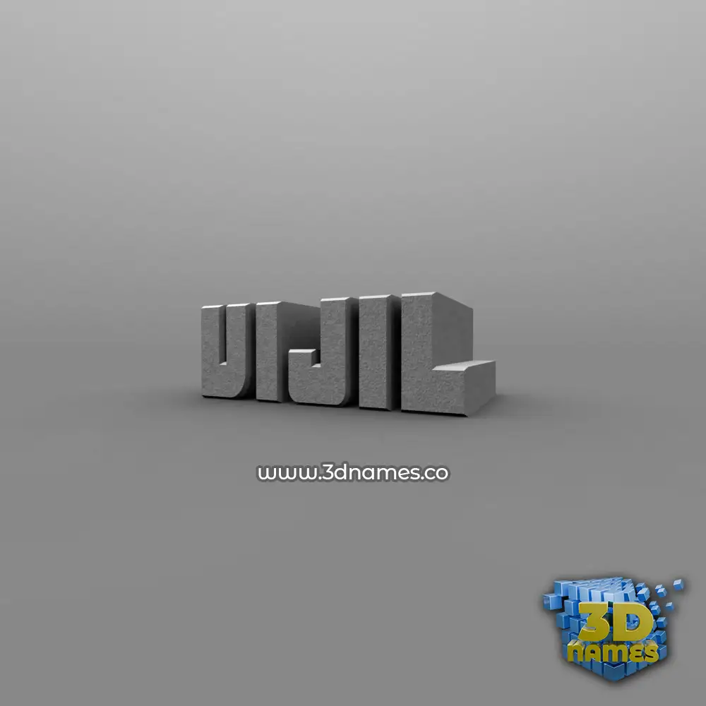 vijil in Solid Grey style - 3D name wallpaper