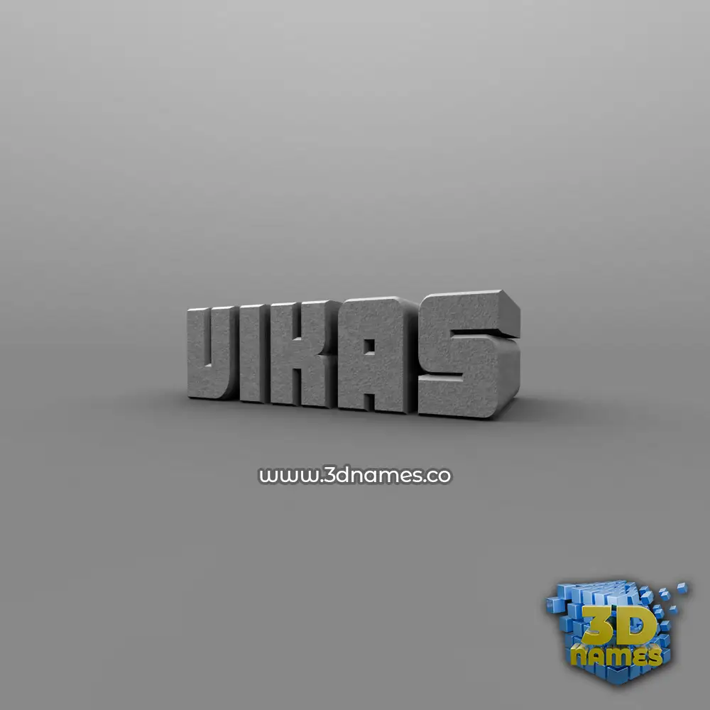 vikas in Solid Grey style - 3D name wallpaper