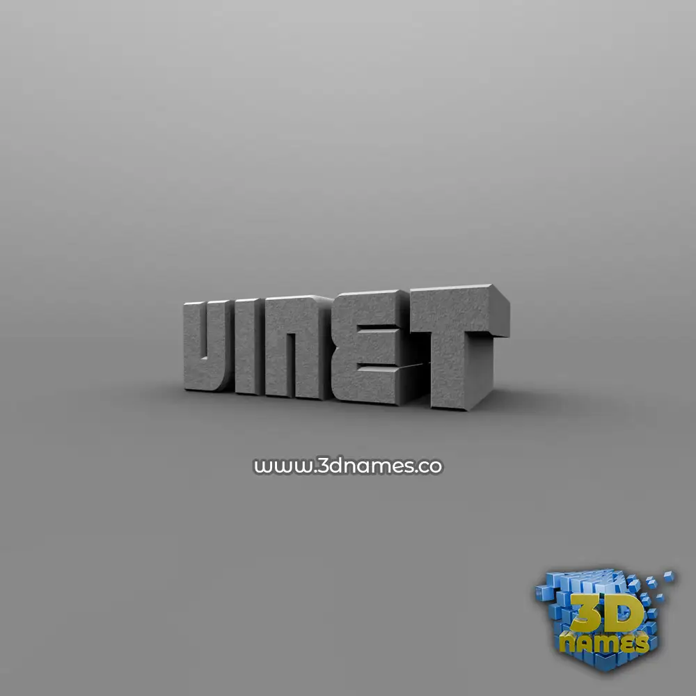 vinet in Solid Grey style - 3D name wallpaper