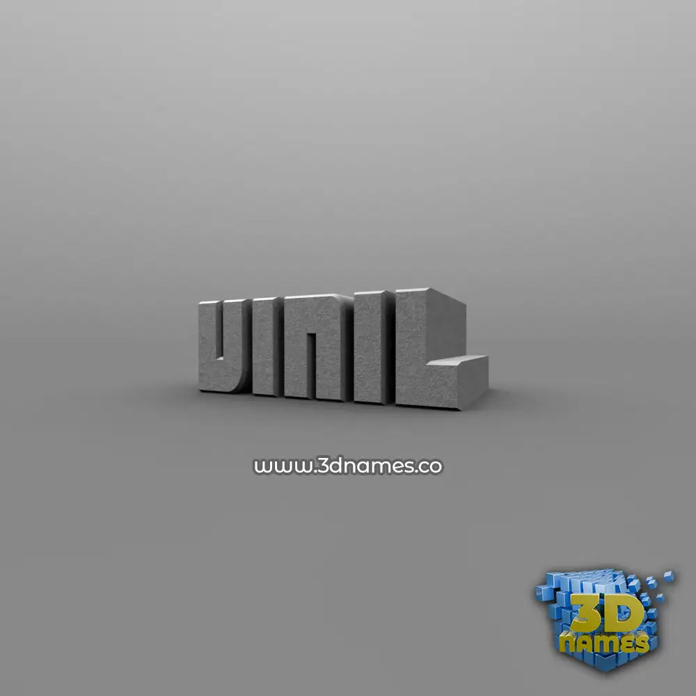vinil in Solid Grey style - 3D name wallpaper
