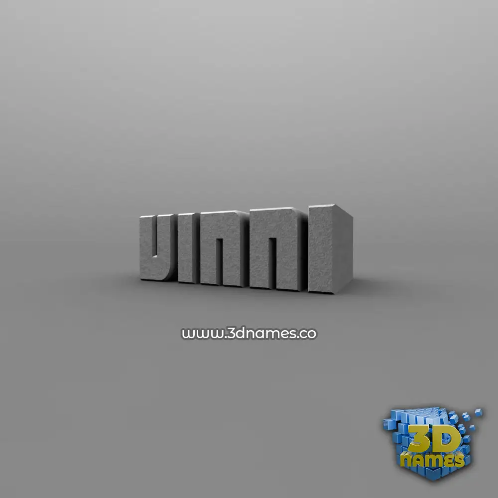 vinni in Solid Grey style - 3D name wallpaper