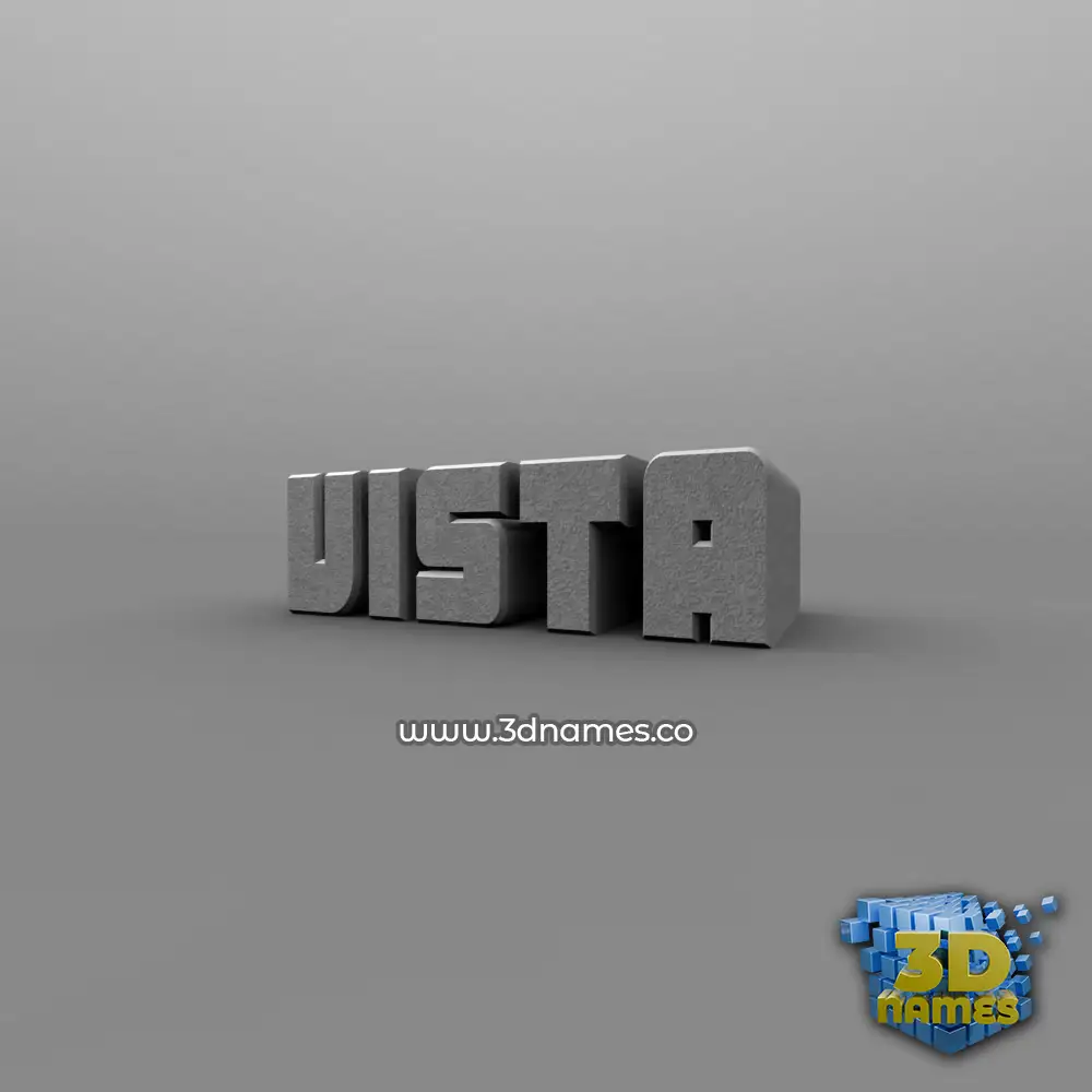 vista in Solid Grey style - 3D name wallpaper