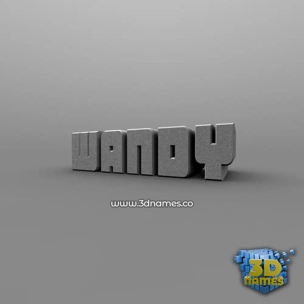 wandy in Solid Grey style - 3D name wallpaper