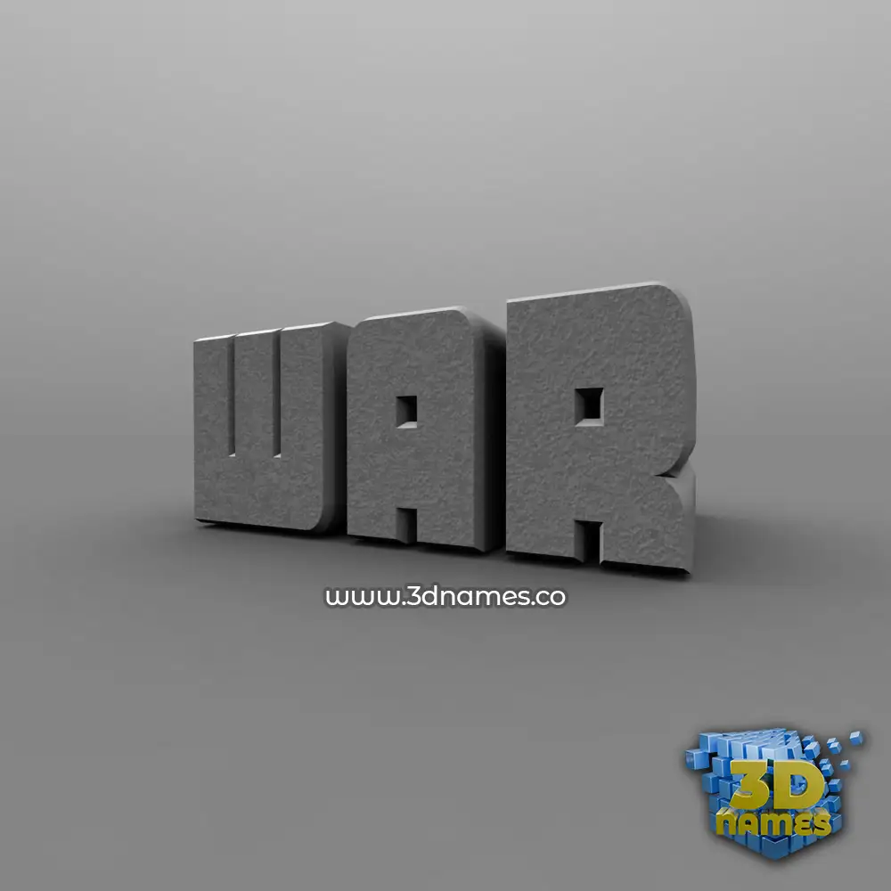 war in Solid Grey style - 3D name wallpaper